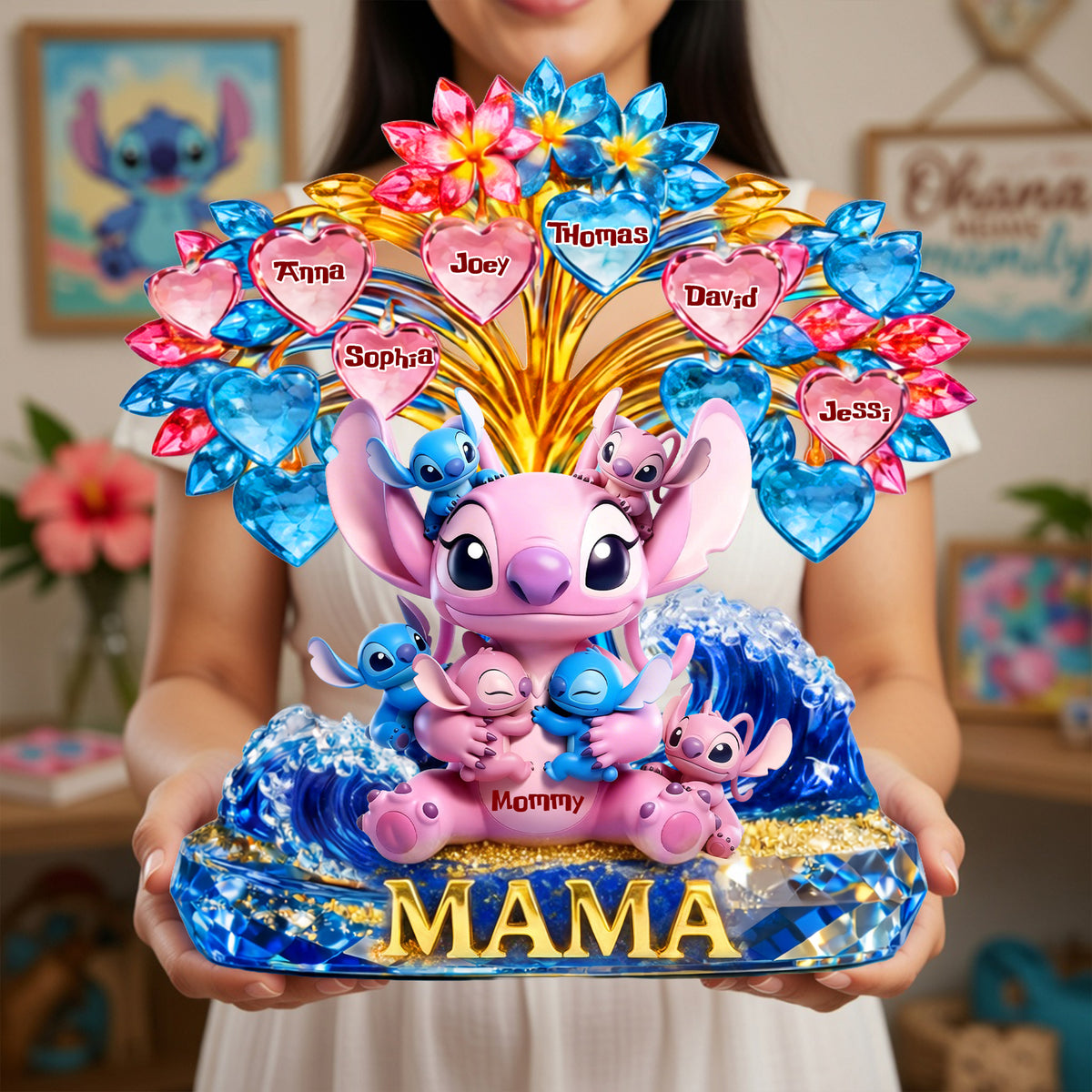 Alien Mom and Kids Acrylic Plaque - Personalized Gifts For Mother 05tolu060426-Homacus