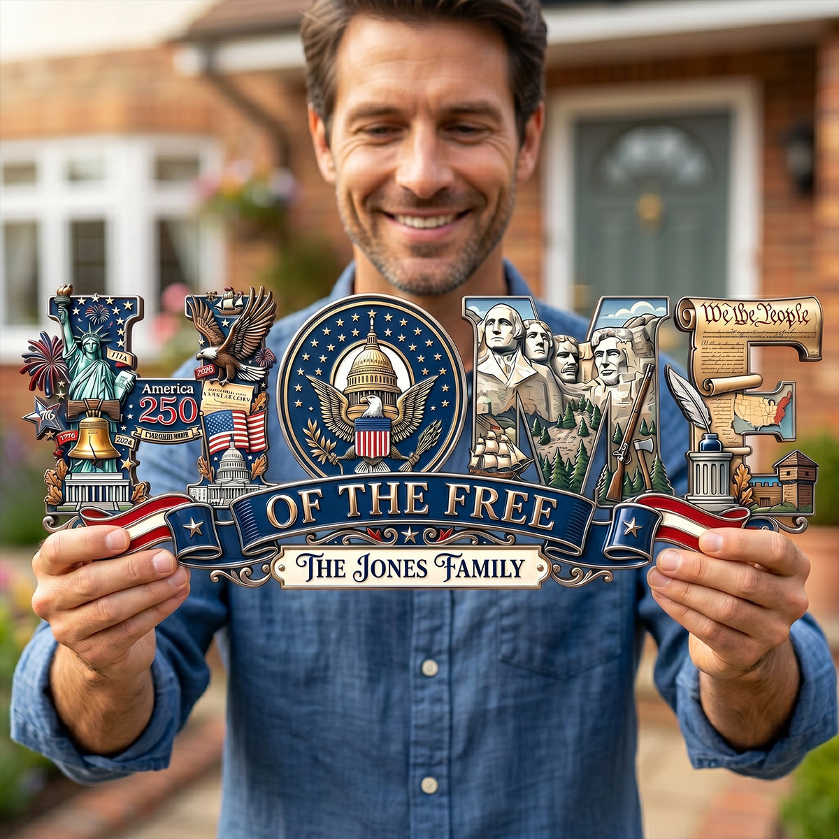 Proud Anniversary Home Of The Free Acrylic Sign, Personalized Decor Gifts For Patriots 04qhqn020626-Homacus