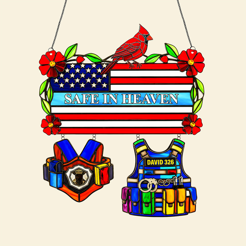 Police Heaven Cardinal Suncatcher - Personalized Gifts For Loved Ones 04ohta050925-Homacus