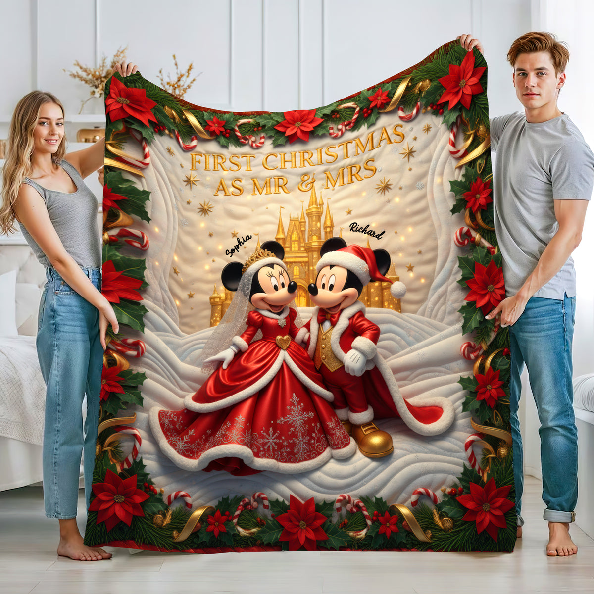 First Christmas Together Blanket - Personalized Gifts For Couple 03PAQN031125-Homacus
