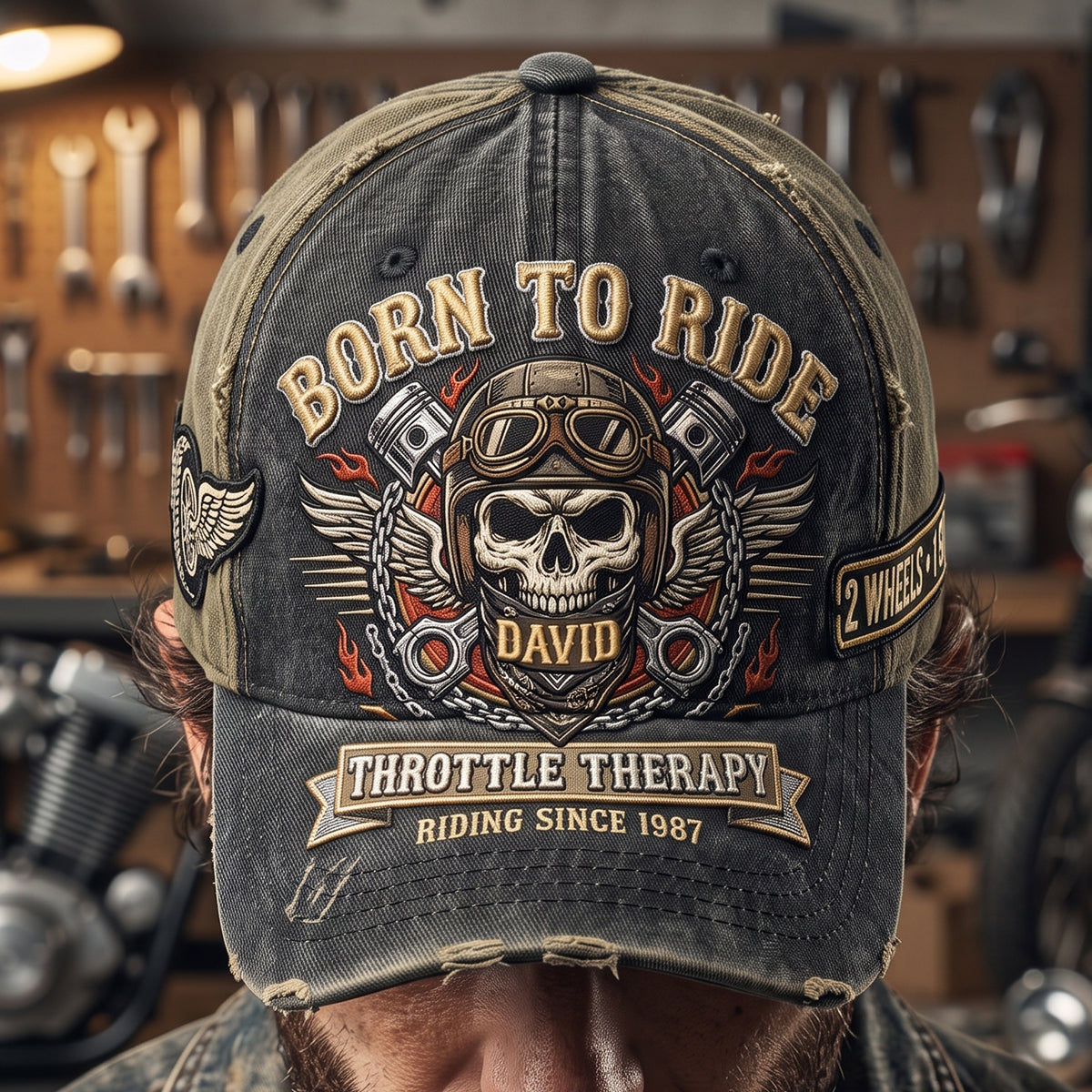 Vintage Rider Skull Classic Cap - Personalized Gifts 03hatn260626-Homacus