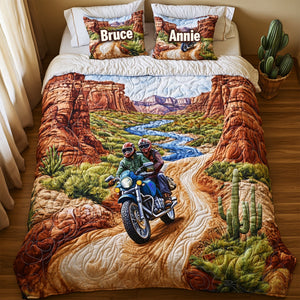 Riding Together Couple Quilt Bedding Set Special Line - Personalized Gift For Couple 01TGLU100725-Homacus