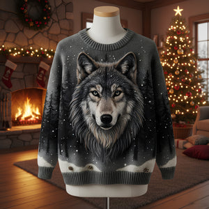 The Wild Wolf Ugly Sweater - Personalized Gifts For Wolf Lovers 10PALU011125-Homacus