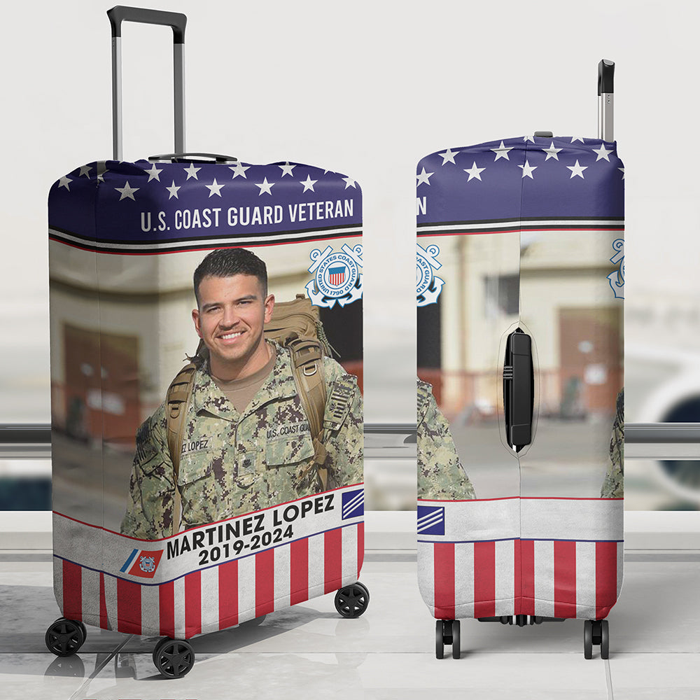 Custom Photo & Branch Gifts For Military Service Members, Personalized Veteran Luggage Cover 04qhqn010824-Homacus