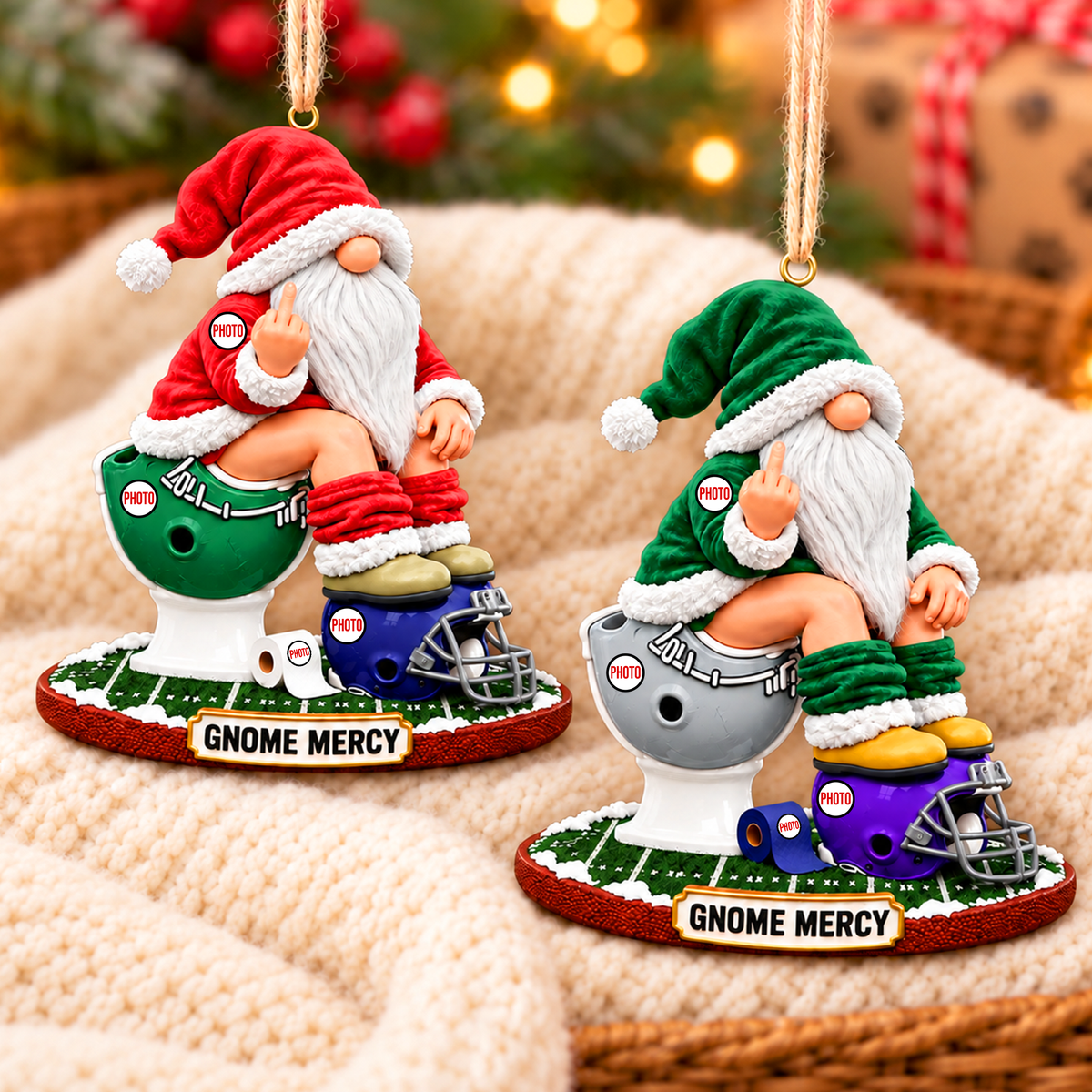 Badass Gnome Acrylic Ornament, Personalized Gifts For Sport Lovers 04qhqn201026-Homacus
