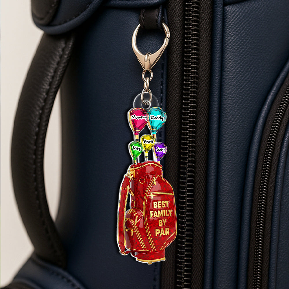 Best Family By Par Acrylic Keychain - Personalized Gifts For Golf Family 01OHLU060625-Homacus