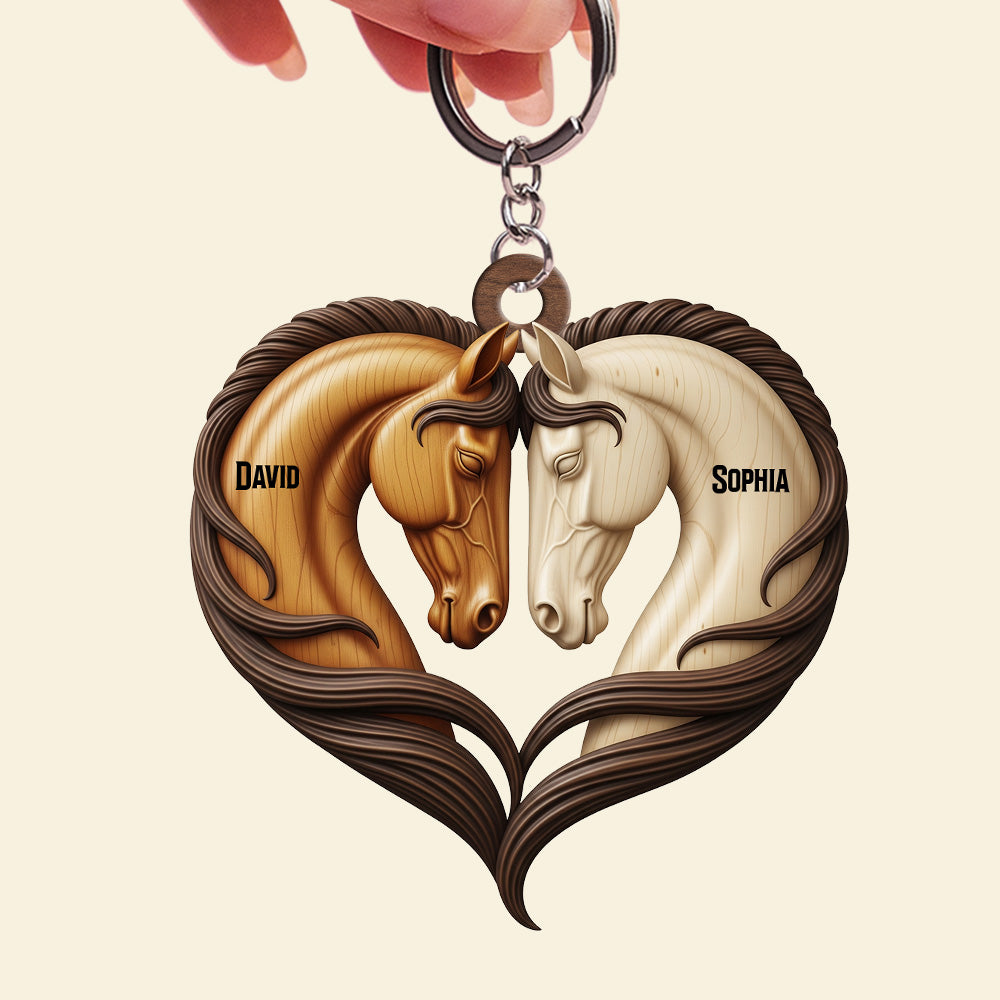 Horse Couple Keychain - Personalized Gifts For Couple 06natn140625-Homacus