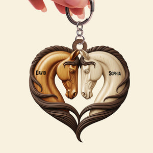 Horse Couple Keychain - Personalized Gifts For Couple 06natn140625-Homacus