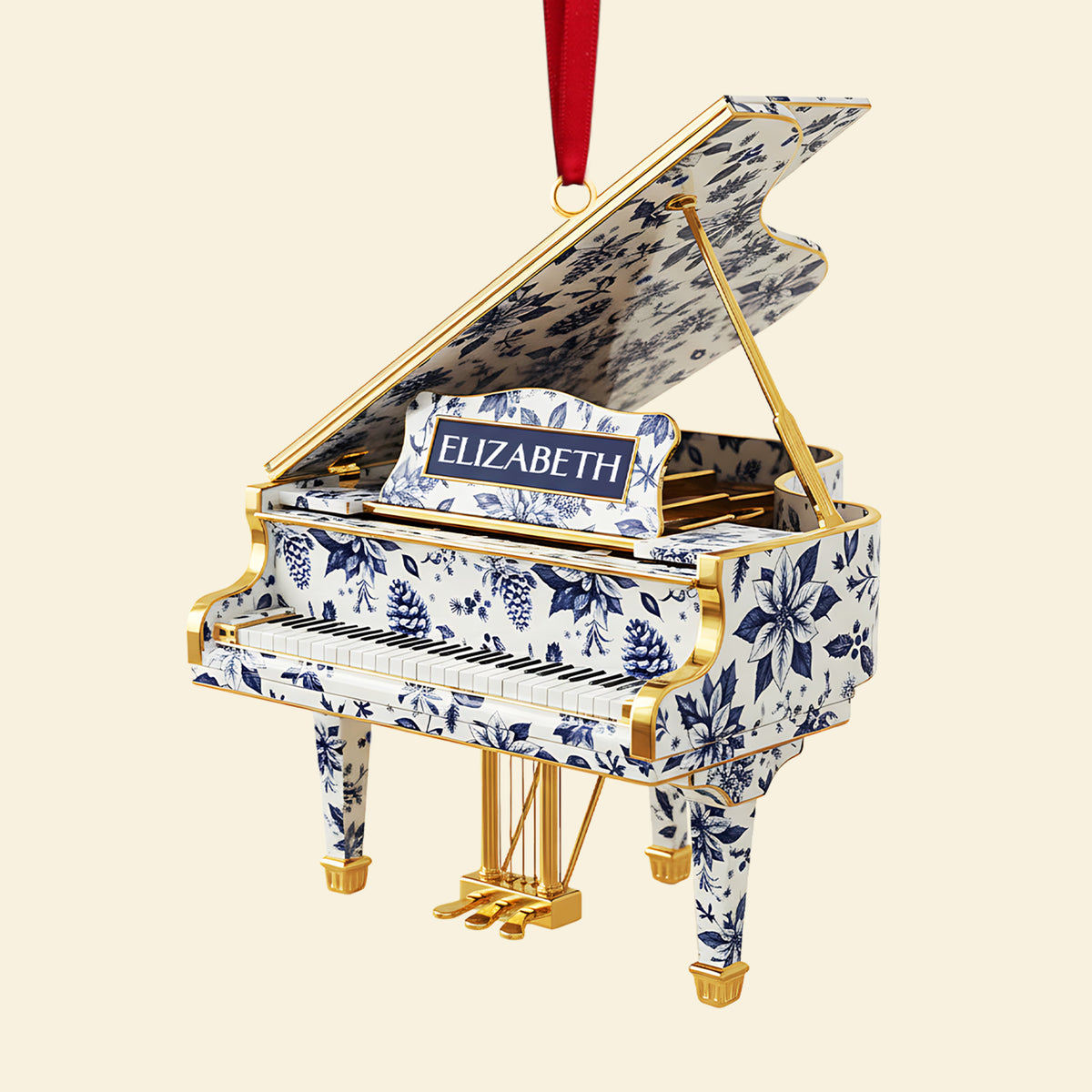 Personalized Gifts For Christmas, Piano Toile de Jouy Custom Shape Acrylic Ornament 05pgta300925-Homacus