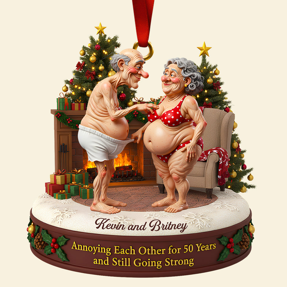 Old Couple Christmas Ornament Personalized Gifts For Couple 04NADT290925-Homacus