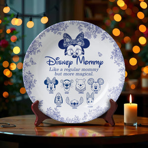 Magical Cartoon Characters Round Plate - Personalized Gift For Grandma/Mom 03PGLU260925-Homacus