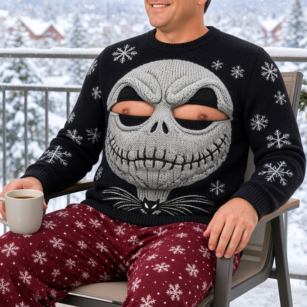 Naughty Skull Knitted Ugly Sweater - Personalized Funny Gifts For Him 02huqn121026-Homacus
