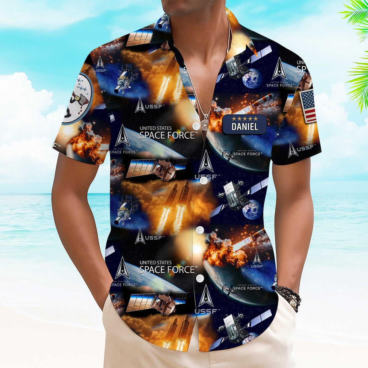 Outer Space Command Hawaiian Shirt - Personalized Military Logo Gifts For Veteran 02HULU210625-Homacus