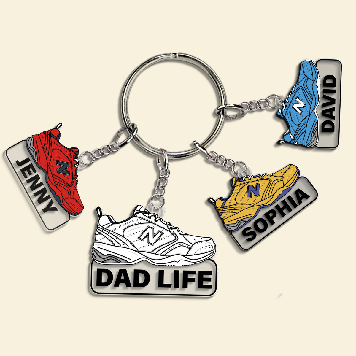 Personalized Gifts For Dad Keychain With Shoes Charms 01natn170524-Homacus