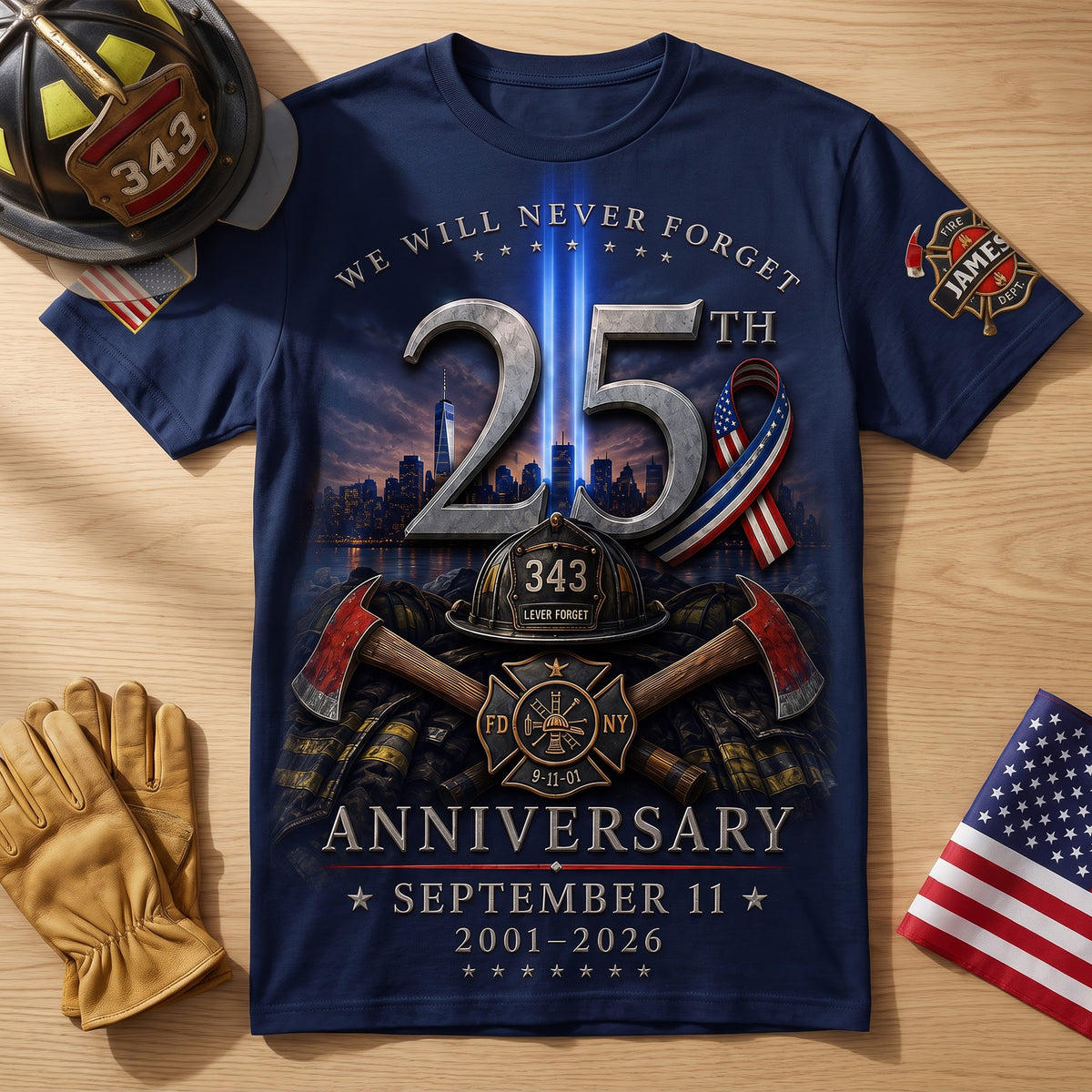 We Will Never Forget Shirt - Personalized Gifts For Firefighter 03naqn030826-Homacus