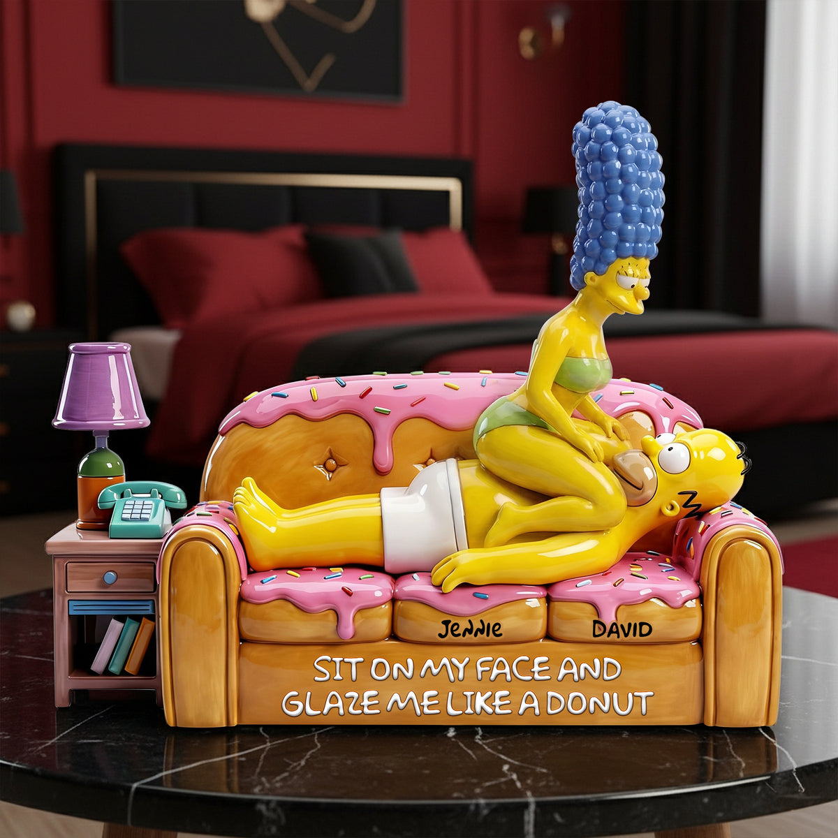 Couple On Donut Couch Acrylic Plaque - Personalized Gifts For Couple 02QHLU240126-Homacus