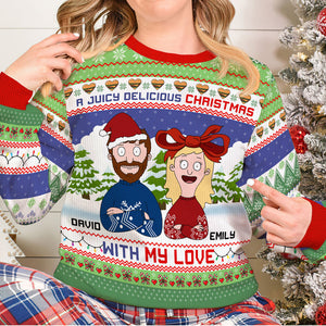 Personalized Gifts For Couple Ugly Sweater, Juicy Delicious Christmas 01tgqn291024hg-Homacus
