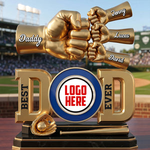 Team Spirit Dad & Kids Fist Bump Plaque - Personalized Gift For Dads 02NATN230526-Homacus