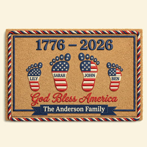 USA 250th Anniversary Foot Family Doormat - Personalized Gifts For Family 03natn030326-Homacus