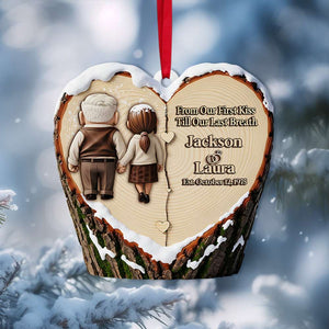 Holding Hands Old Couple Ornament - Personalized Christmas Anniversary Gifts For Couple 01OHLU110825-Homacus