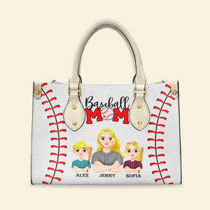 Personalized Gifts For Mom Leather Bag Mother's Day Baseball Mom And Kids 04XQMH060325HG-Homacus