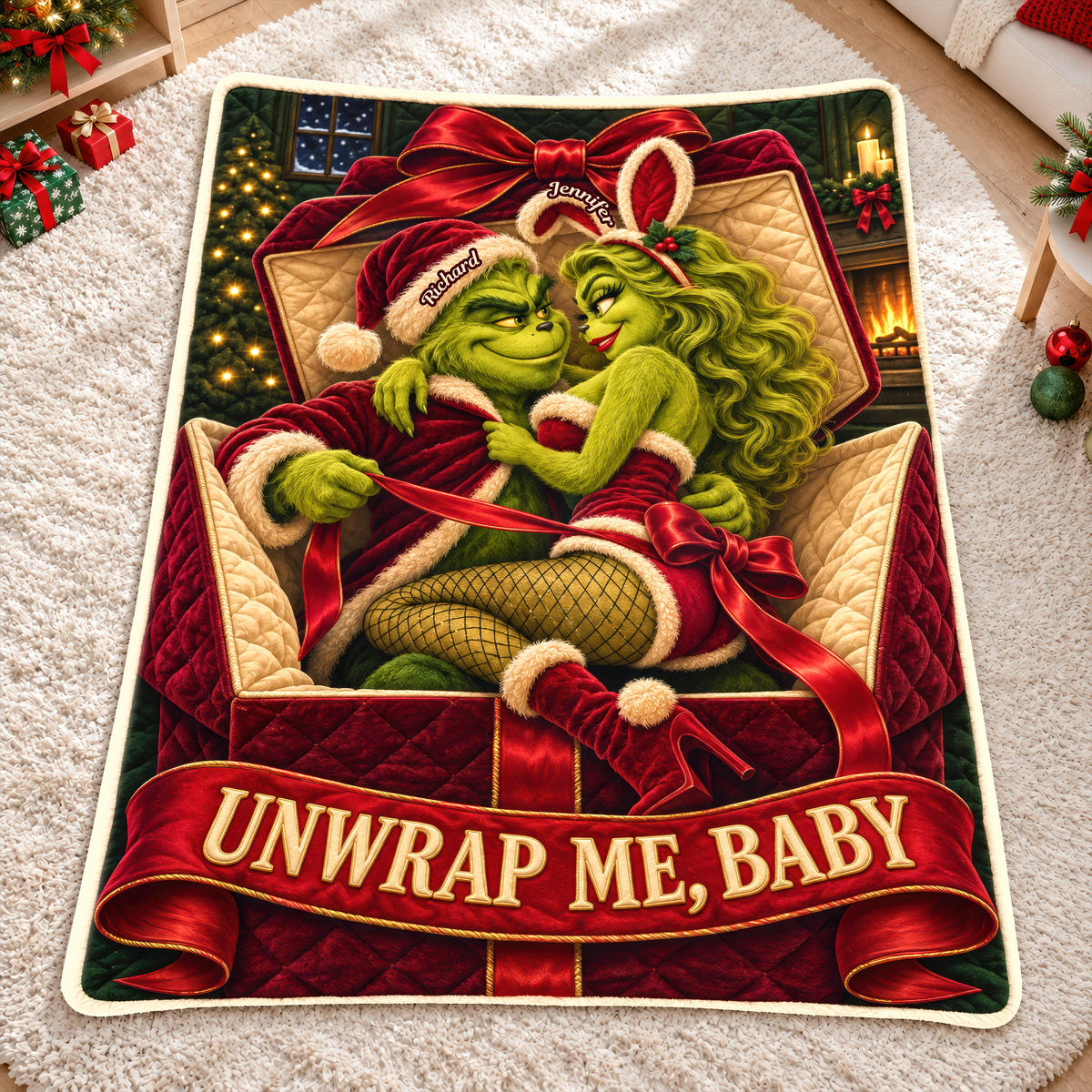 Funny Mischief Couples Blanket - Personalized Christmas Gifts For Couples 06haqn131026-Homacus