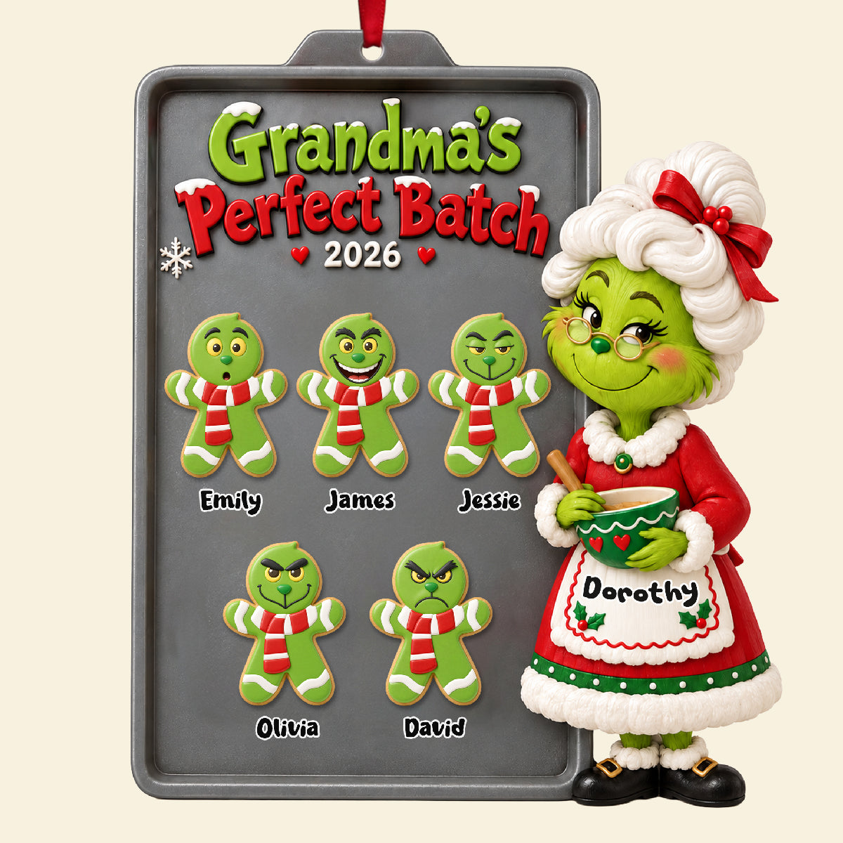 Grandma's Perfect Batch Ornament - Personalized Christmas Gifts For Grandma 01huta151026-Homacus