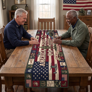 Military Table Runner - Personalized Gifts For Veteran Quilted Table Runner 04PAQN220826