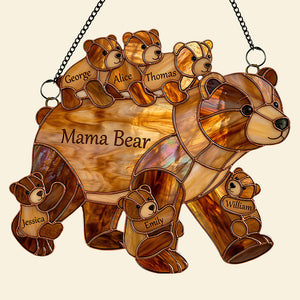 Mama Bear Suncatcher - Personalized Gifts For Mother's Day Suncatcher Ornament 03HUDT090426-Homacus