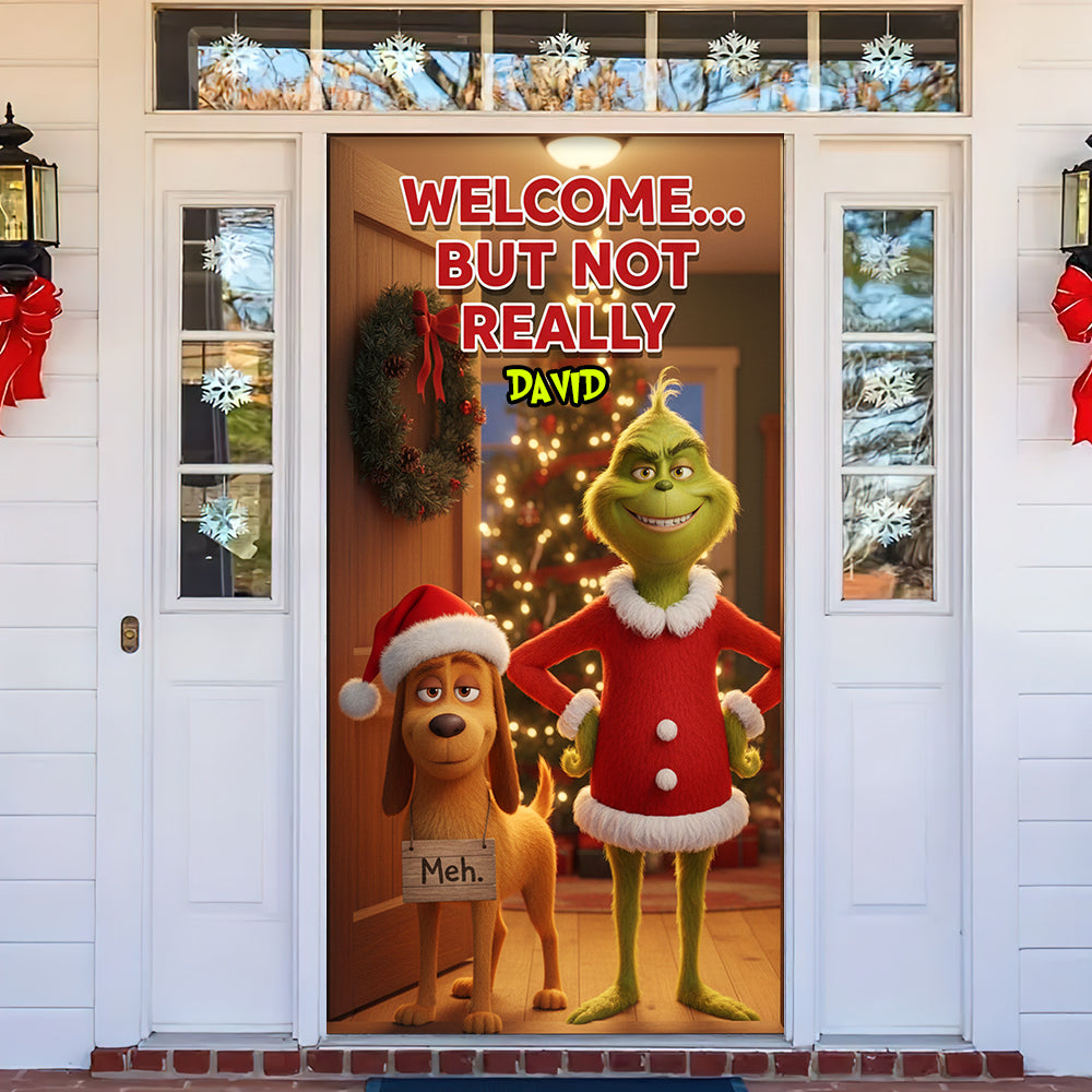 Funny Welcome Door Cover - Personalized Gift For Christmas 08KILU011125-Homacus