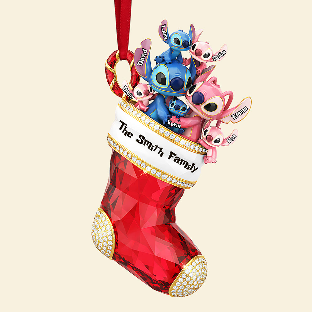 Stocking Family Ornament - Personalized Gifts For Family Christmas Ornament 01OHTA260925-Homacus