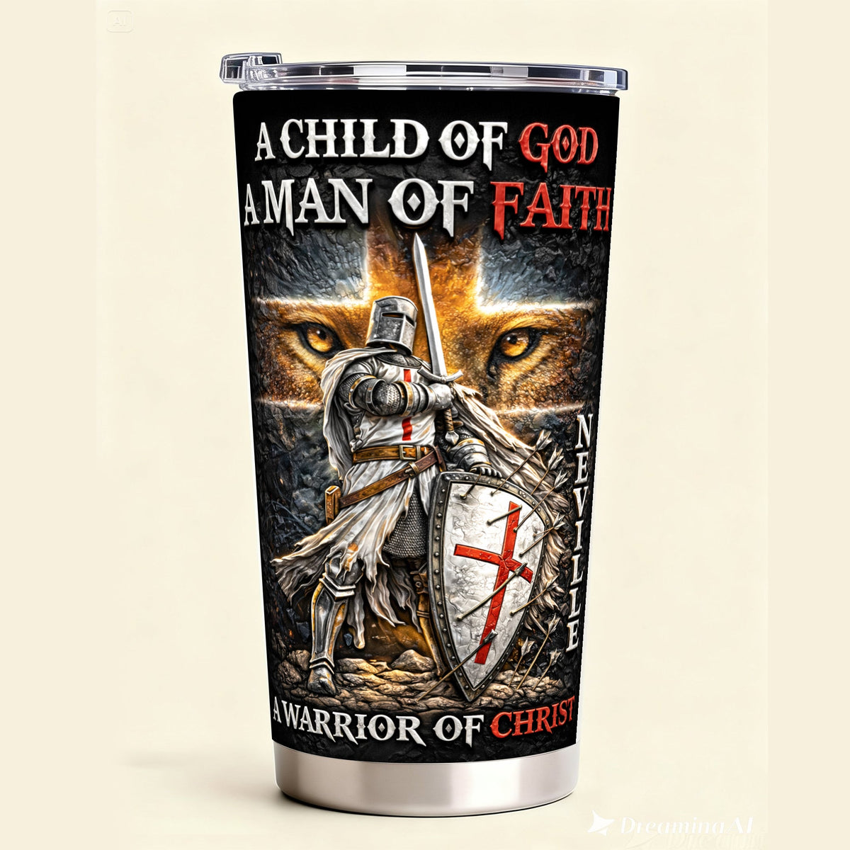 A Warrior Of Christ 20oz Tumbler - Personalized Gifts For Christian 05HULU030226-Homacus