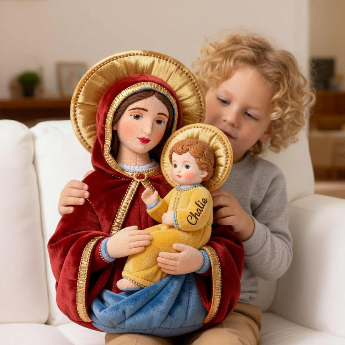 Blessed Virgin Mary Faith Pillow - Personalized Gifts For Christian 04OHLU221225-Homacus