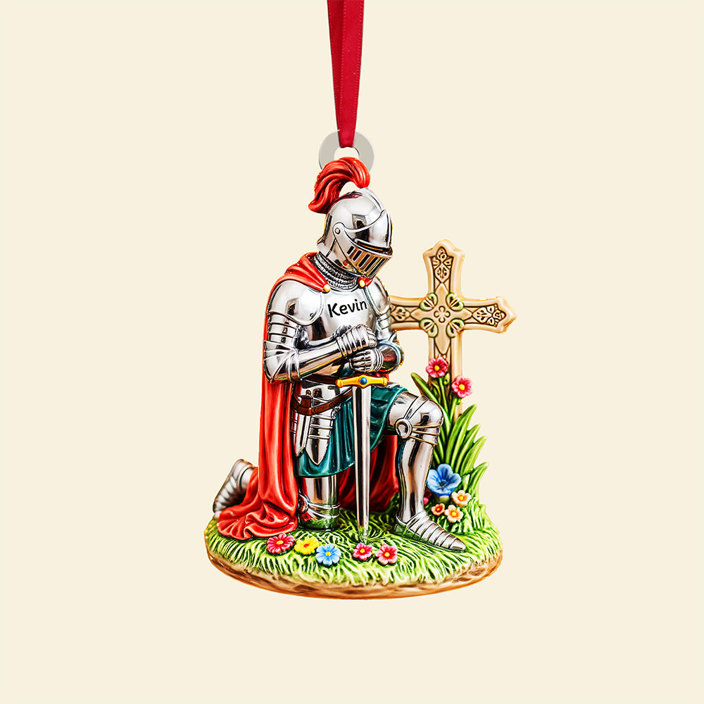 Kneeing Knight Ornament - Personalized Gifts For Christians 05huta300825-Homacus