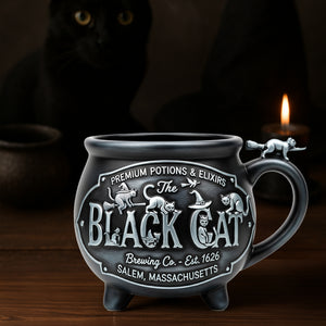 Black Cat Brewing Co Cauldron Mug - Personalized Gift For Cat & Witch Lovers 03QHLU200825-Homacus