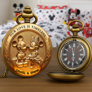 Love Is Timeless Pocket Watch - Personalized Gift For Couple 02TOLU230625-Homacus