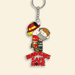 Personalized Gifts For Couple Keychain Firefighter Couple 051OHMH180125HG-Homacus