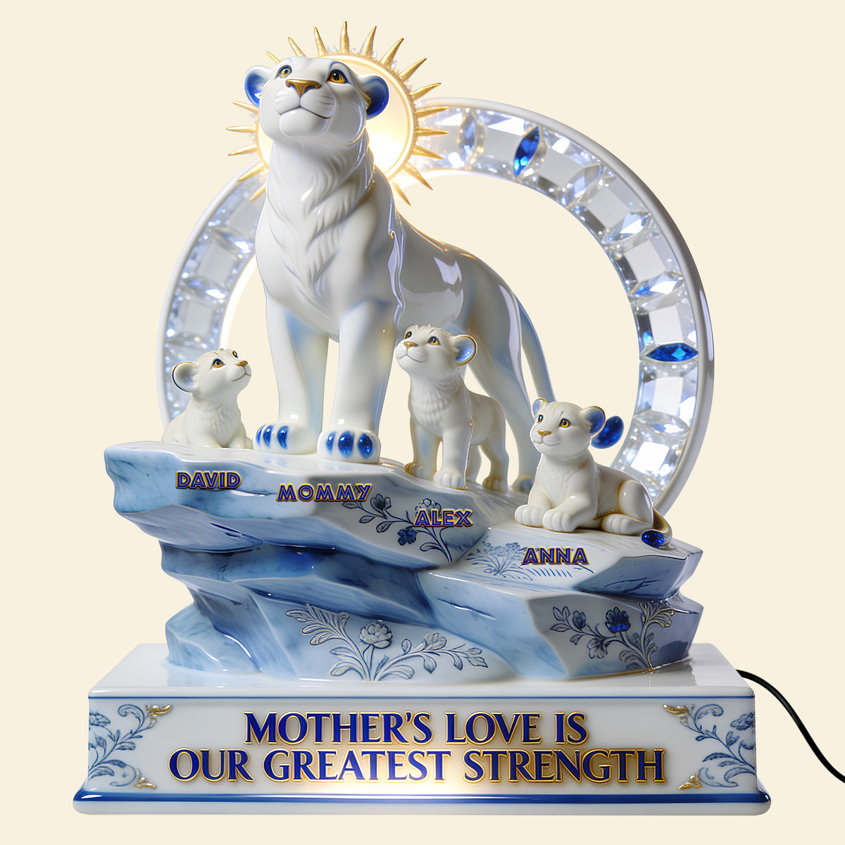 Queen Mom And Cubs Light Box Personalized Gifts For Mom 01PGDT150426-Homacus