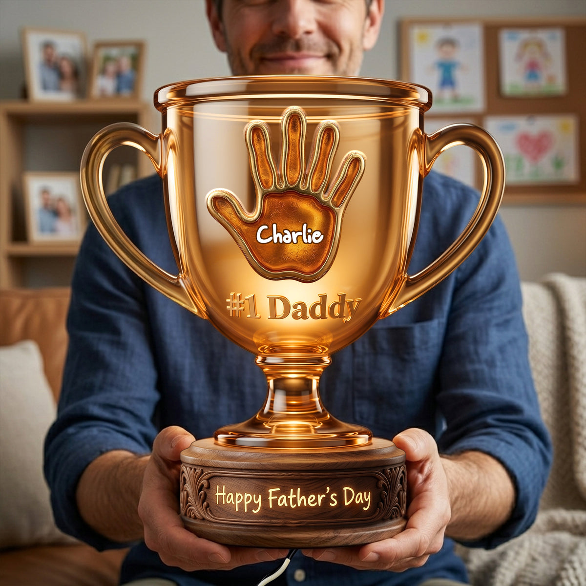 Best Dad Trophy Acrylic Light Box - Personalized Gifts For Father 02palu160426-Homacus