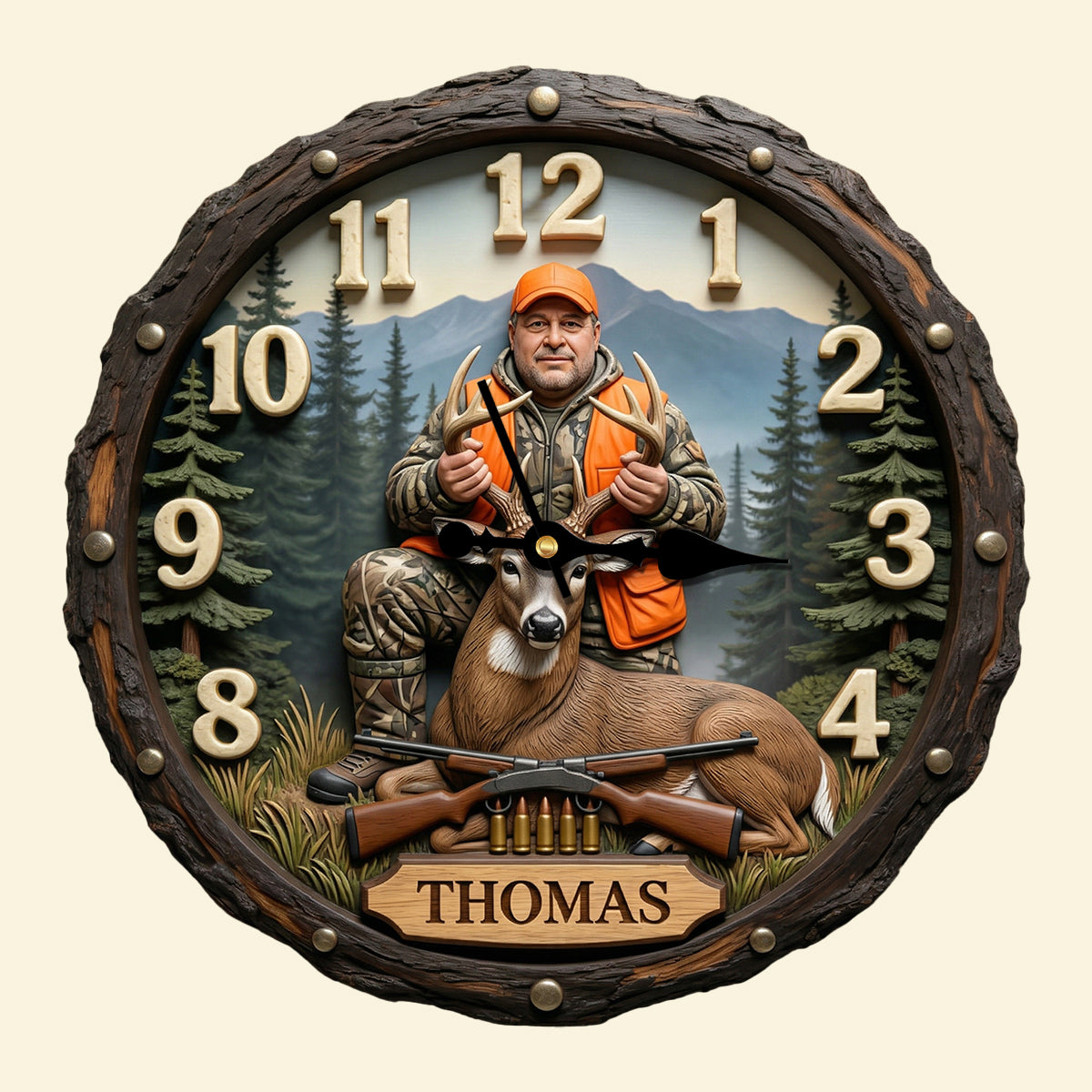Best Hunting Acrylic Wall Clock Custom Photo Gifts For Hunters 01HUTN250326-Homacus