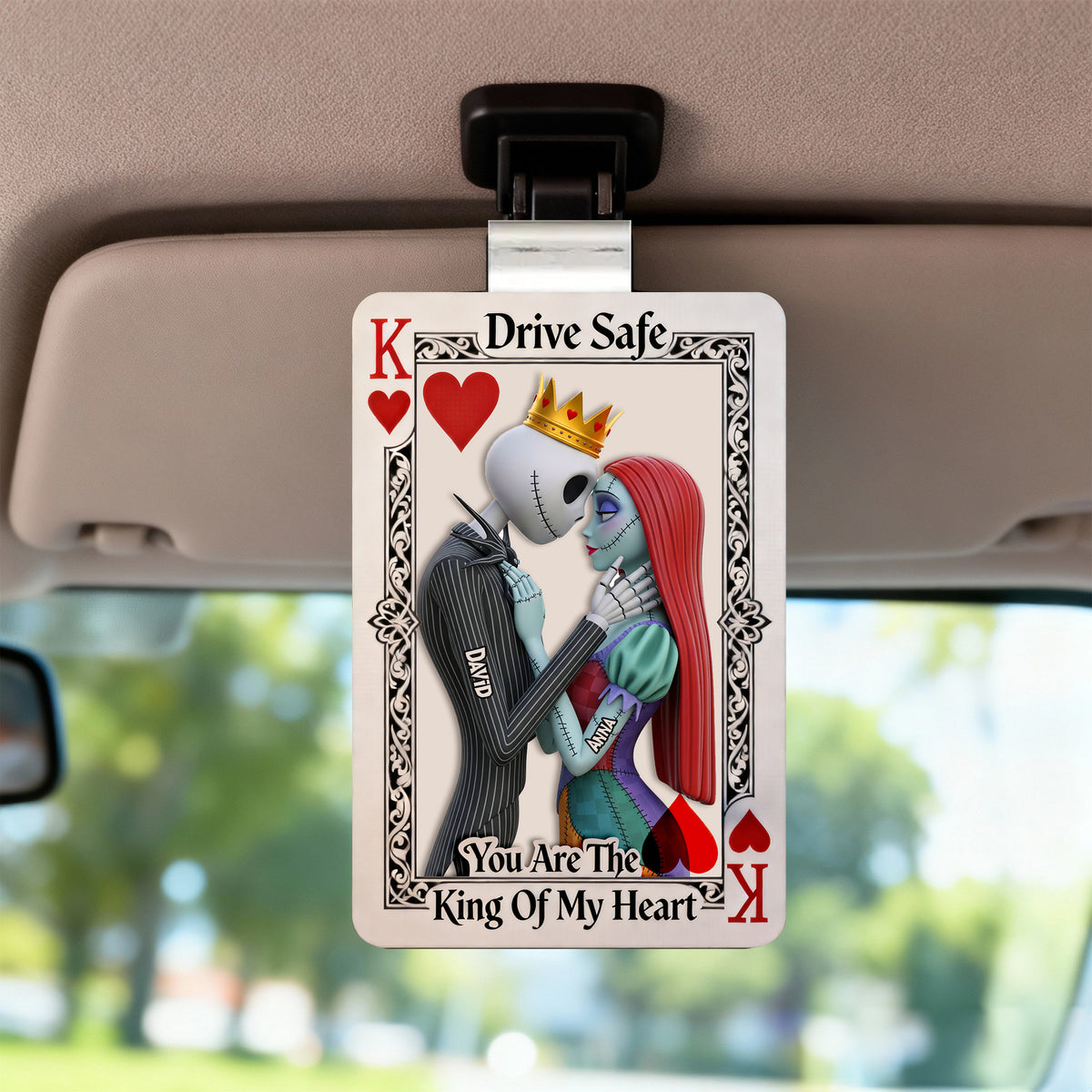 Gothic Skeleton Couple Car Visor Clip – Personalized Gifts For Couple 08nalu201225-Homacus