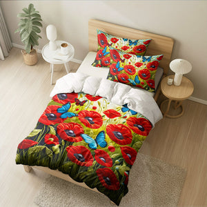 Gifts For Poppy Lover Quilt Bed Set Poppy Flowers 05HUMH200125-Homacus