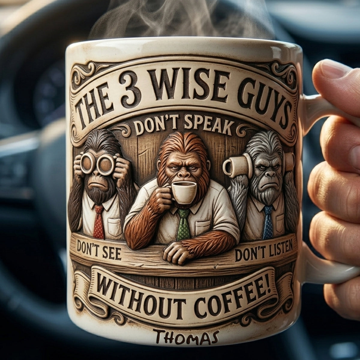 Sasquatch 3 Wise Guys Coffee Mug - Personalized Gifts For Coworker 01palu240326-Homacus