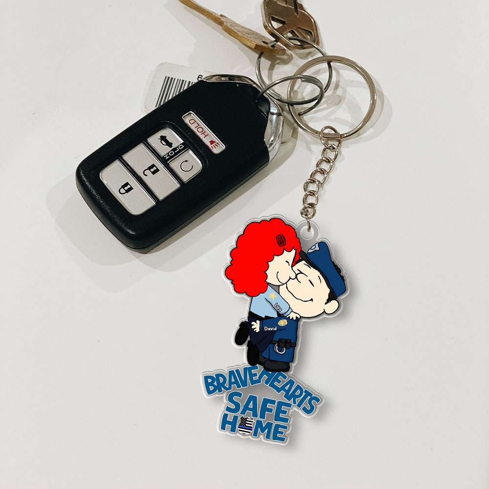 Personalized Gifts For Couple Keychain Police Couple 052OHMH180125HG-Homacus