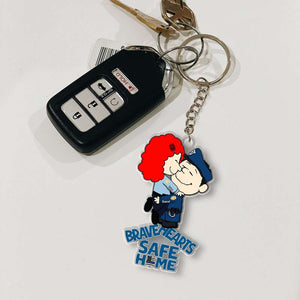 Personalized Gifts For Couple Keychain Police Couple 052OHMH180125HG-Homacus
