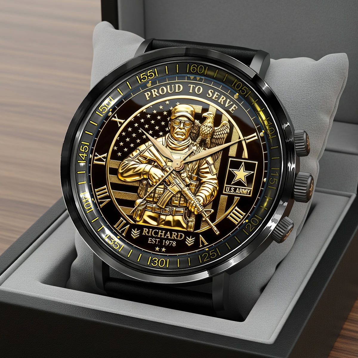 Proud To Serve Stainless Steel Men's Watch - Personalized Gifts For Veteran 01tgqn171225-Homacus