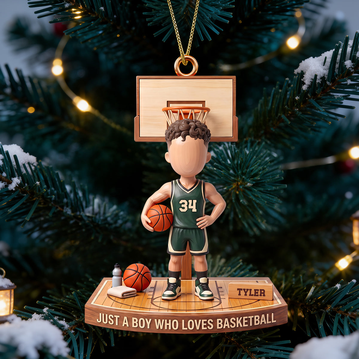 Basketball Boy Christmas Ornament - Personalized Gifts For Christmas 03ttdt250926