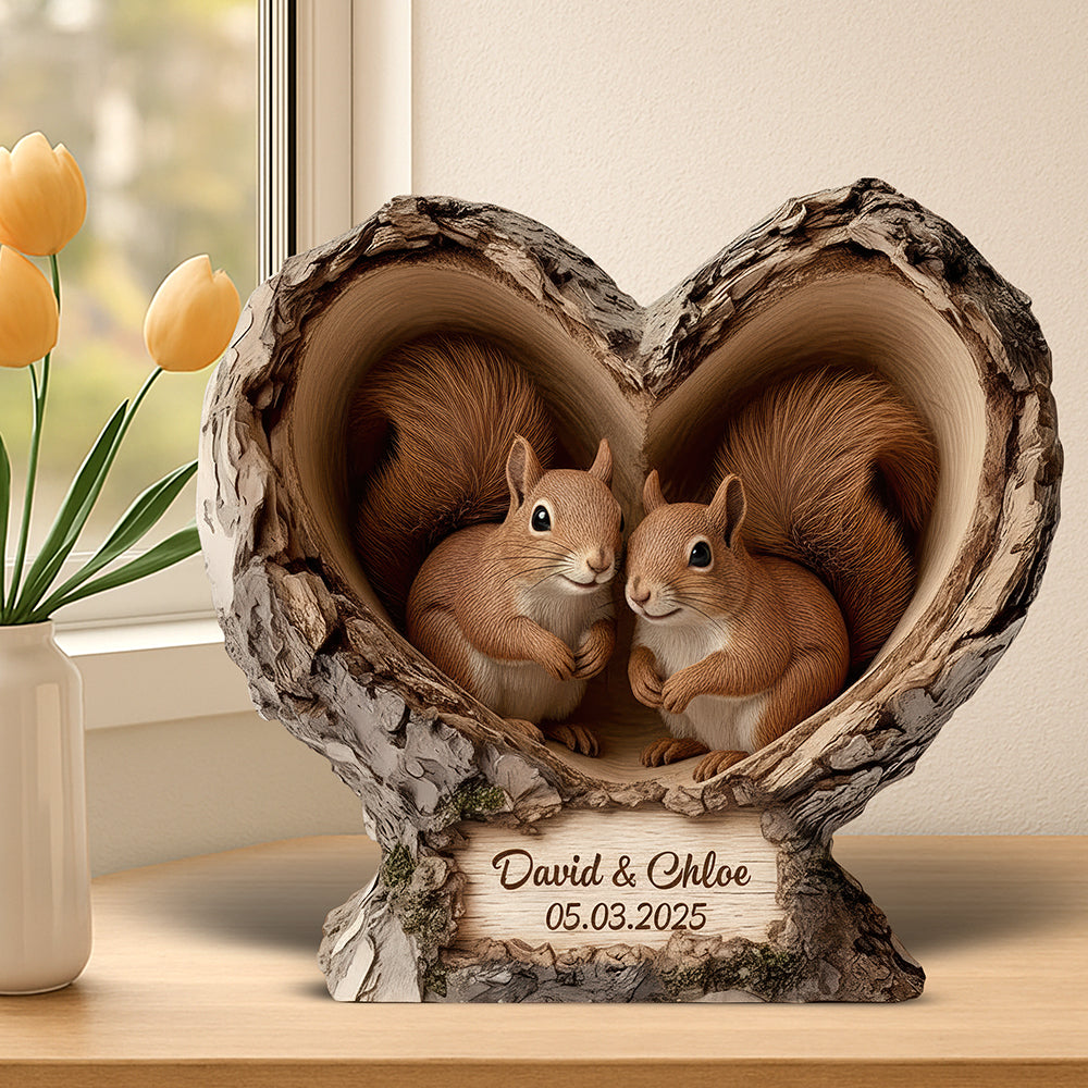 Squirrel Couple Acrylic Plaque – Personalized Gifts for Couple 04hyqn101225-Homacus