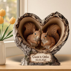 Squirrel Couple Acrylic Plaque – Personalized Gifts for Couple 04hyqn101225-Homacus
