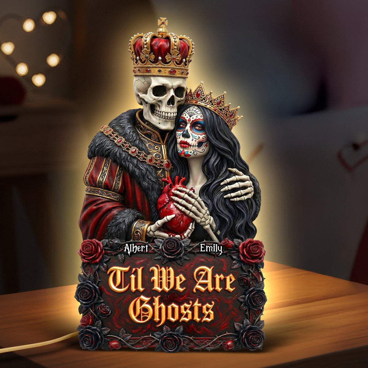 Gothic Skeleton Couple Acrylic Light Box – Personalized Gifts For Couple 04huqn091225-Homacus